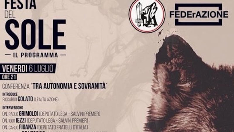 I sindaci e Anpi contro la Festa del Sole di Lealtà Azione