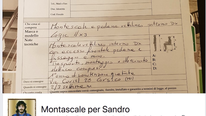 Costretto in casa, una gara di solidarietà per liberare Sandro