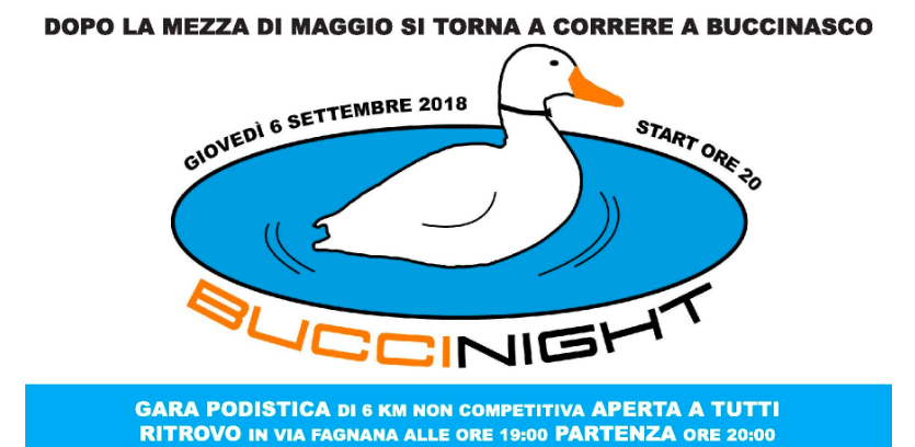 Tutto pronto per la BucciNight, iscrizioni ancora aperte