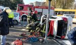 Incidente frontale in viale della Resistenza: auto ribaltata e tre feriti FOTO