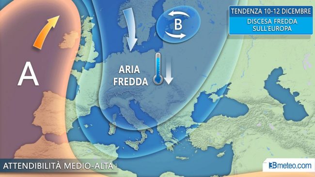 PREVISIONI METEO ponte Immacolata, temperature in picchiata
