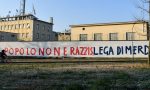 Scritte contro Lega sui muri della sede di via Bellerio