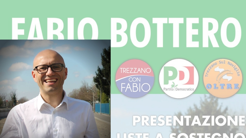 Elezioni: Fabio Bottero sostenuto da Pd, Trezzano con Fabio e Trezzano Oltre