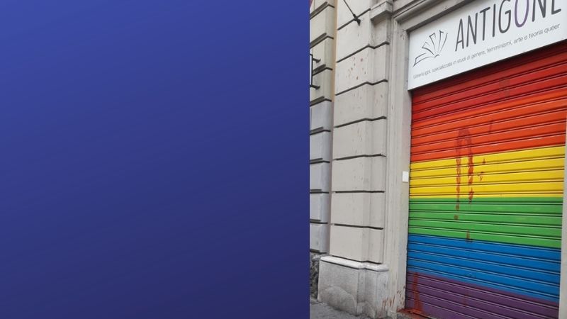 Libreria pro diritti Lgbt imbrattata nella notte