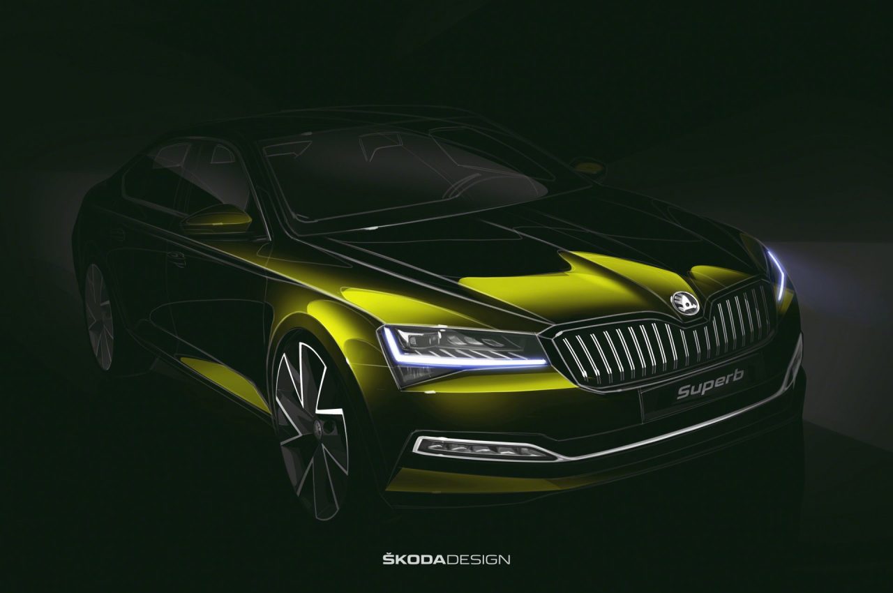 Nuova Skoda Superb, svelato il primo bozzetto