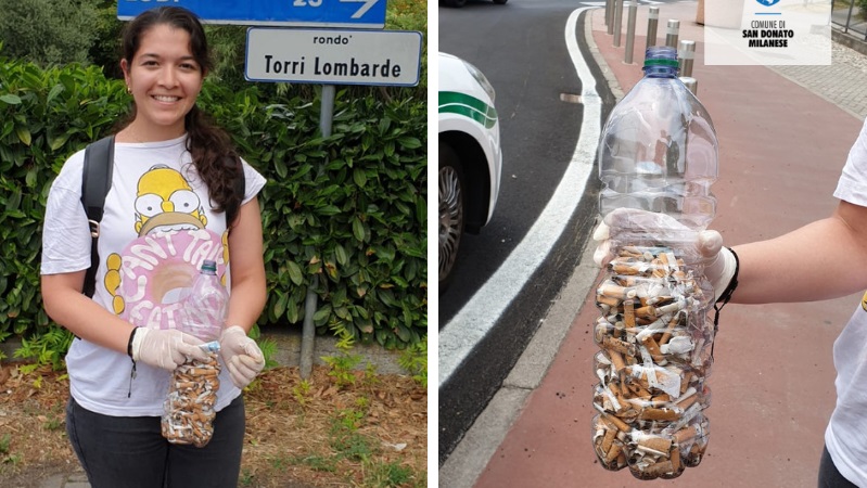 Sahira raccoglie mozziconi per ripulire la città, “Un esempio di civiltà”