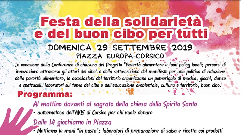 Povertà alimentare: un convegno (e una festa) per parlarne