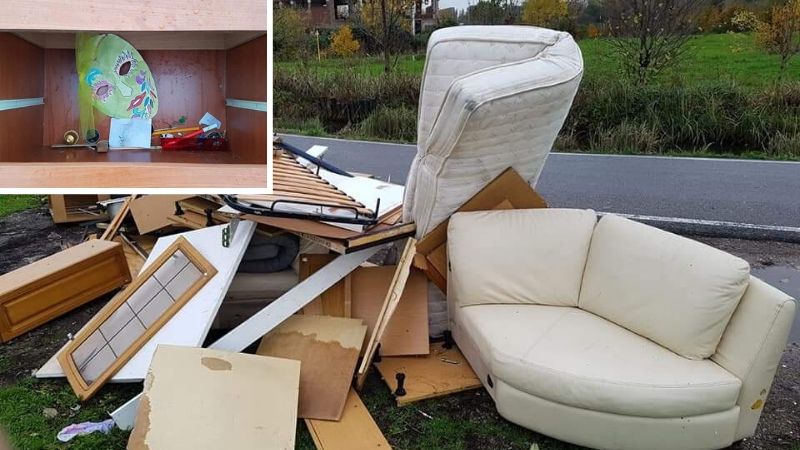 Rifiuti abbandonati, incivile incastrato grazie a un disegno dimenticato nel cassetto