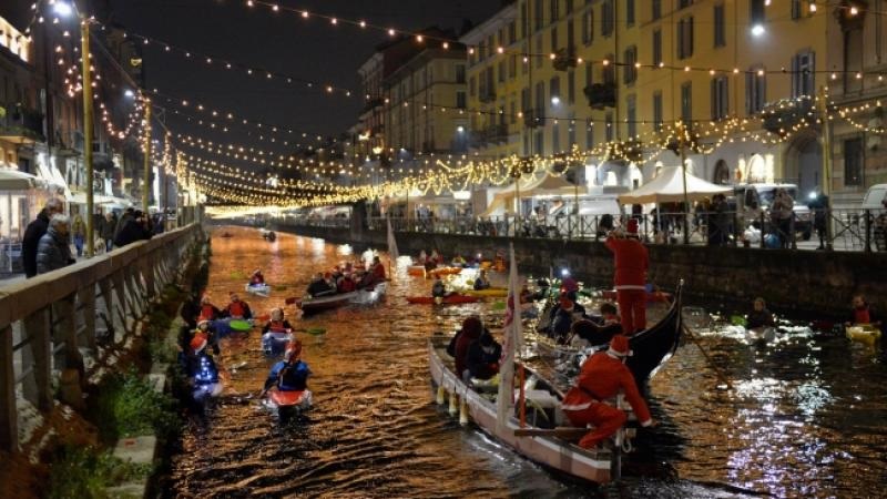 Concerto di Natale itinerante in canoa lungo il Naviglio