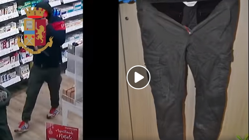 Rapina farmacia, 21enne incastrato dai vestiti che indossava durante il colpo VIDEO
