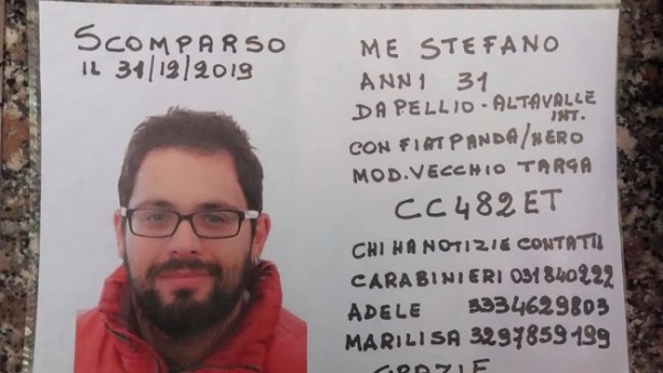 Si cerca Stefano Me, 31 anni, scomparso da più di venti giorni RITROVATO