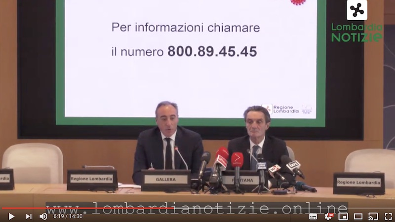 Coronavirus, la Conferenza stampa di oggi in Regione Lombardia VIDEO