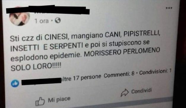Coronavirus | Messaggio shock del sindaco su Facebook: “Almeno morissero solo i cinesi”