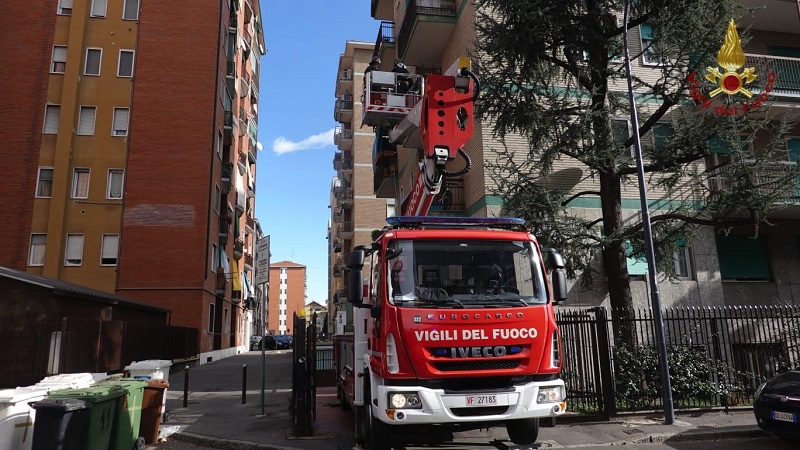 Cagnolino sul davanzale a 20 metri di altezza: salvato dai Vigili del Fuoco FOTO