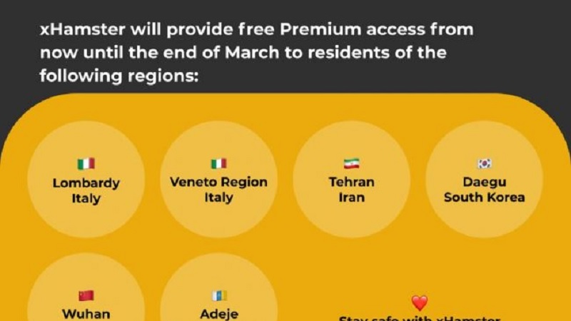 Porno gratis per chi è in quarantena. L’iniziativa di xHamster per Wuhan, Lombardia e Veneto