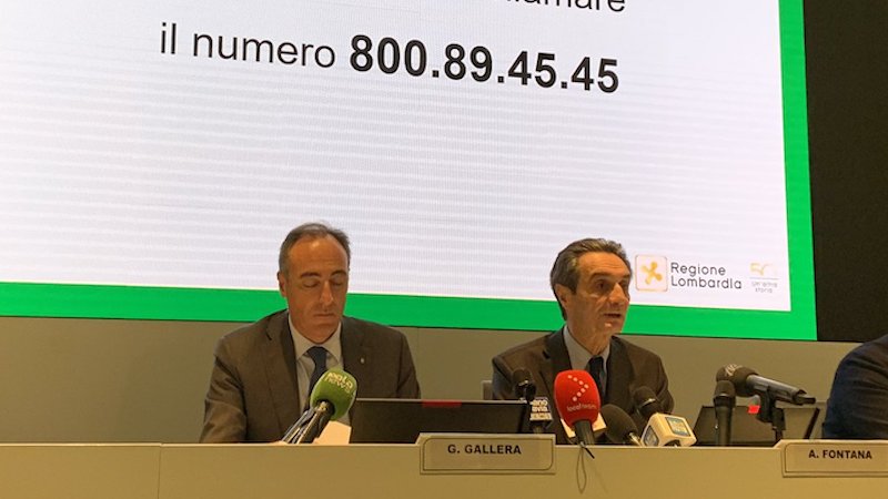 Conferenza stampa regione lombardia oggi