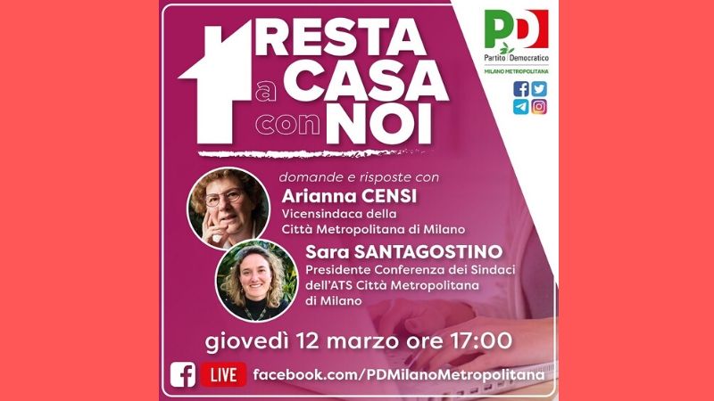 “Resta a casa con noi”, dirette Facebook per parlare dell’emergenza con gli esponenti del Pd
