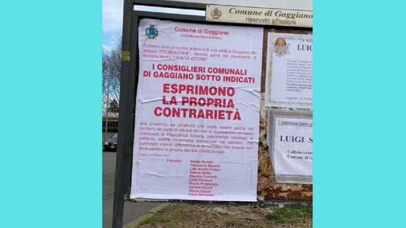 Apertura di una sede di Lealtà Azione a Gaggiano: è scontro AGG. RINVIATA