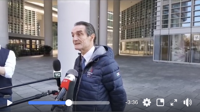 Sopralluogo del Presidente Fontana e Guido Bertolaso in Fiera DIRETTA VIDEO