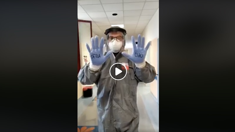 Il 25 aprile in corsia: Bella Ciao dall’ospedale Maggiore di Parma VIDEO