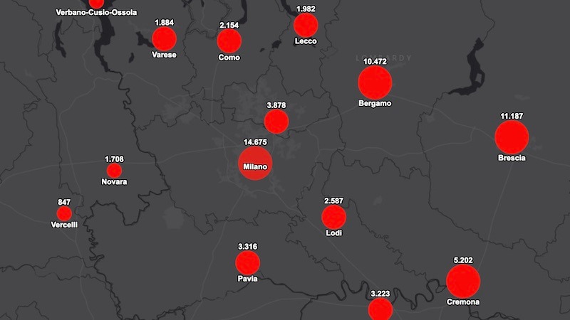 Rapporto tra residenti e contagiati, i territori più colpiti dal Coronavirus