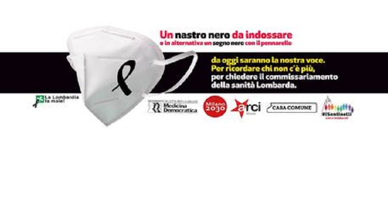 La protesta delle associazioni: un nastro nero a lutto per la sanità lombarda