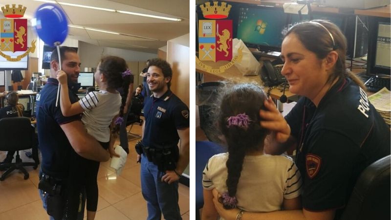 Bimba di 5 anni cammina sola in strada, la salva un barista e la polizia FOTO
