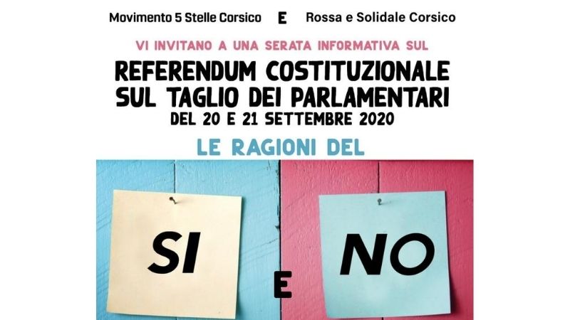 A Corsico, evento informativo sul referendum costituzionale del 20-21 settembre
