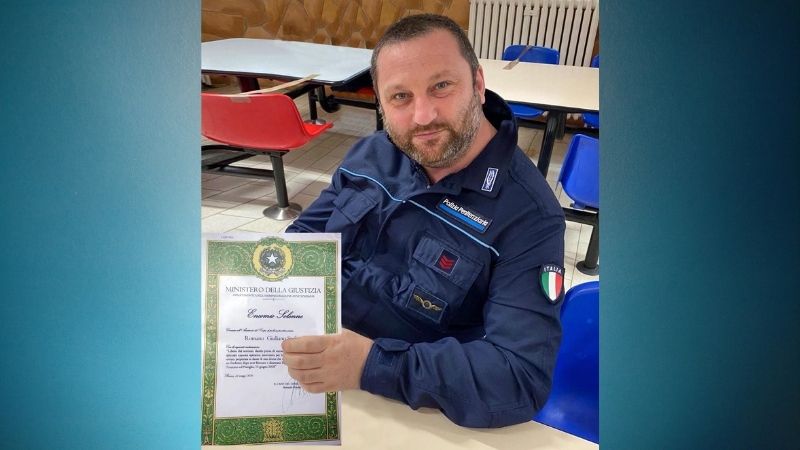 Salvò anziana accoltellata in strada: Encomio Solenne per l’agente della penitenziaria