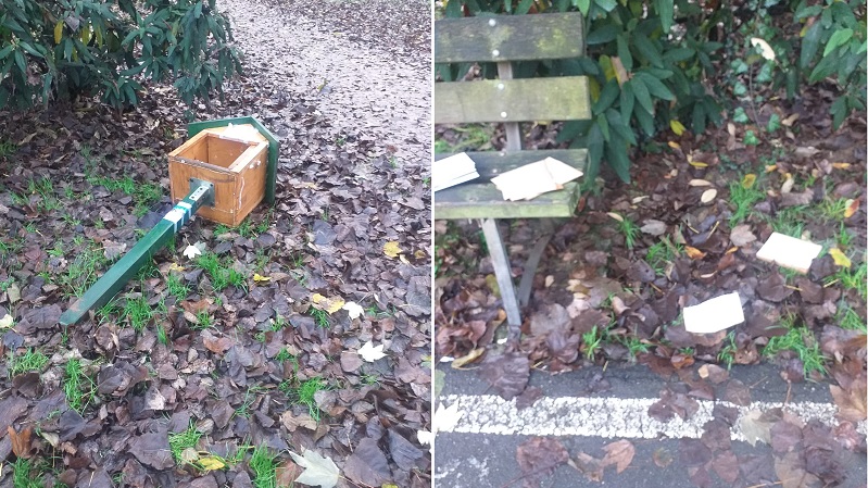 Ancora vandalismi a Cesano: panchina imbrattata, cassetta del bookcrossing abbattuta