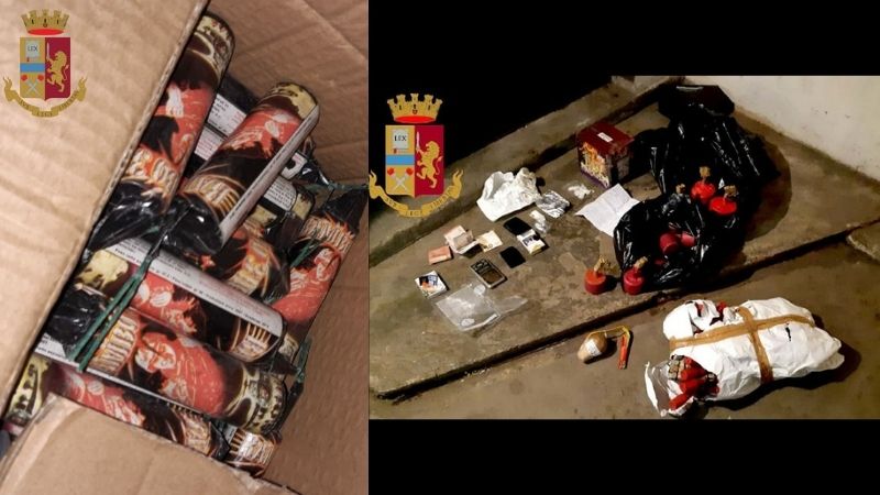 Droga e materiale pirotecnico nel seminterrato: in arresto 19enne