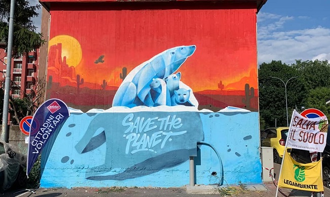 Save the planet: il murale a Robarello per tutelare l’ambiente