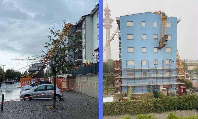 Gru crolla sul palazzo a Rozzano: aperta un’inchiesta per disastro colposo, 5 indagati