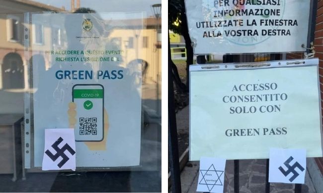 Svastiche e Stella di David agli ingressi della Sala consiliare e della Protezione civile di Cesano. “Gesto vile e ignorante”