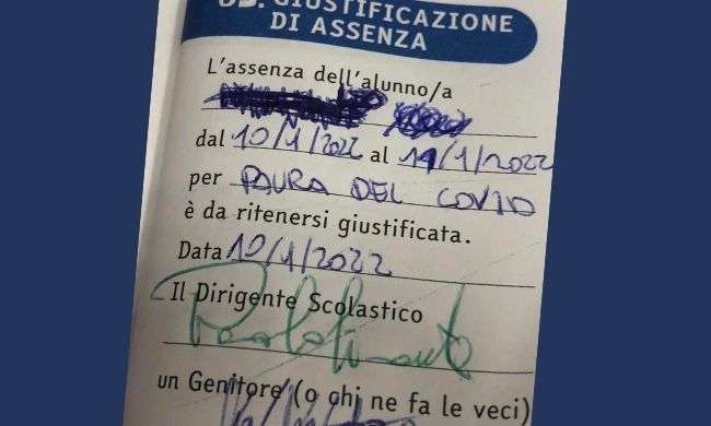 Non va a scuola con la giustificazione: “Paura del covid” (accettata dal suo maestro)