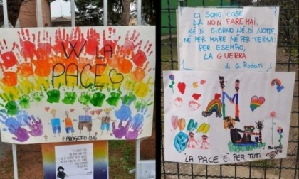 I disegni dei bambini della scuola di Gaggiano: "No alla guerra, viva la pace"