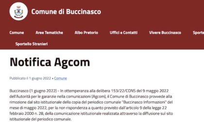"Informazioni non indispensabili e propaganda", Agcom ordina al Comune di togliere il Buccinasco Informazioni dal sito