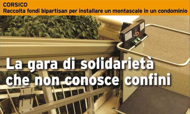 Corsico, Serve un montascale per una donna disabile: la gara di solidarietà supera ogni divisione