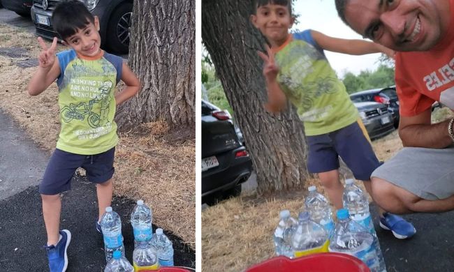 Piante sofferenti: il giovane Lorenzo di Corsico bagna gli alberi sotto casa per aiutarli a vivere