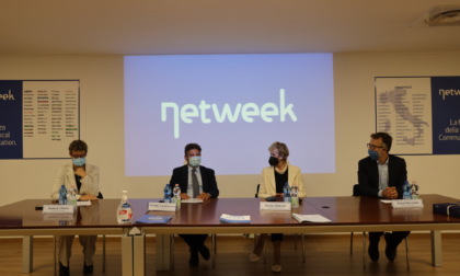 Letizia Moratti in visita alla sede Netweek