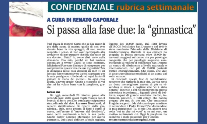 Si passa alla fase due… la “ginnastica”