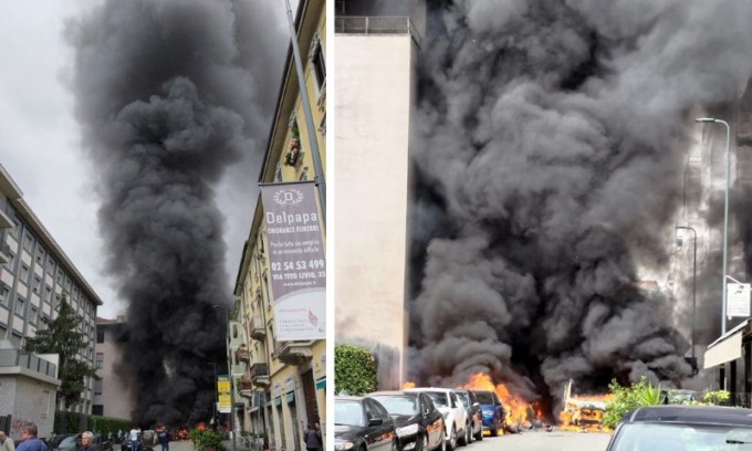 Furgone di bombole di ossigeno prende fuoco: l’esplosione nel centro di Milano
