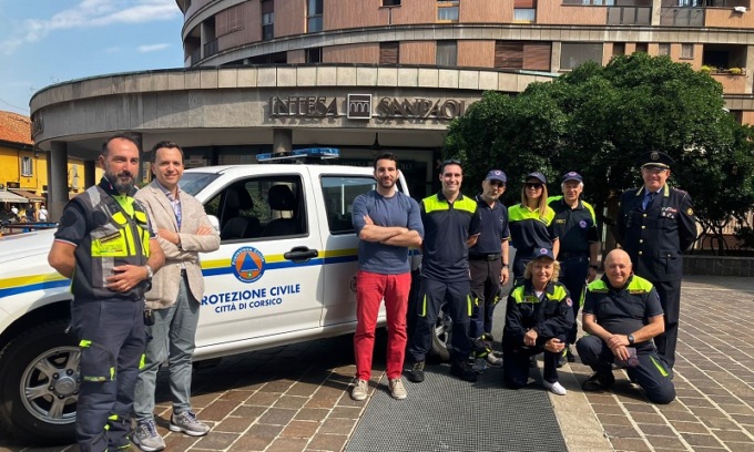 Inaugurato il nuovo pick-up per la Protezione civile di Corsico