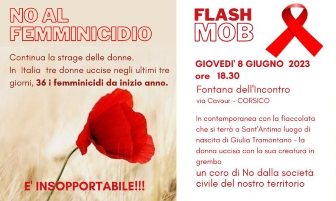 Il Flash mob di Ventunesimodonna a Corsico contro la violenza sulle donne