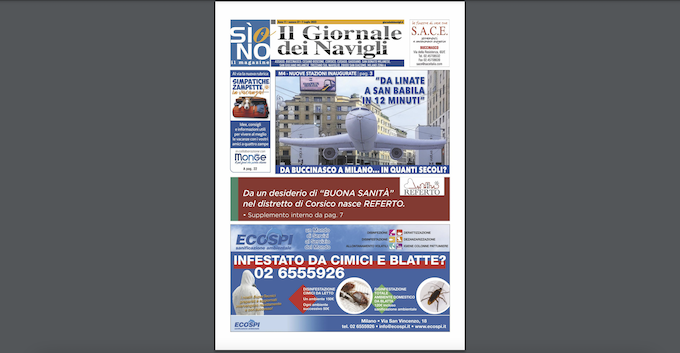 Ecco l’edizione cartacea de il Giornale dei Navigli online