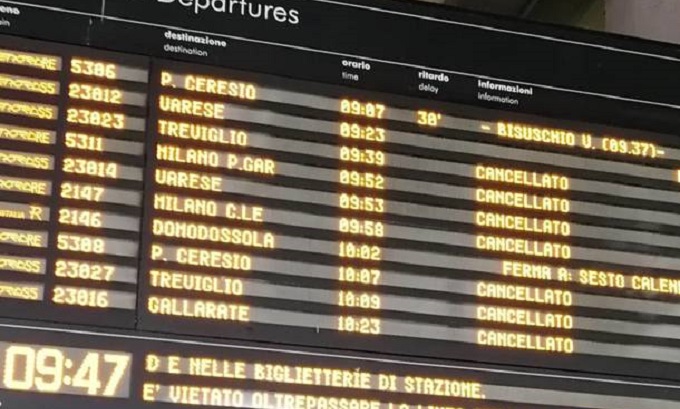 Treni fermi a Milano: in arrivo uno sciopero che paralizza il rientro dalle vacanze