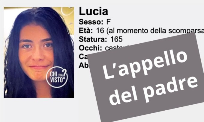 Si cerca Lucia: una ragazza 16enne scomparsa da 10 giorni