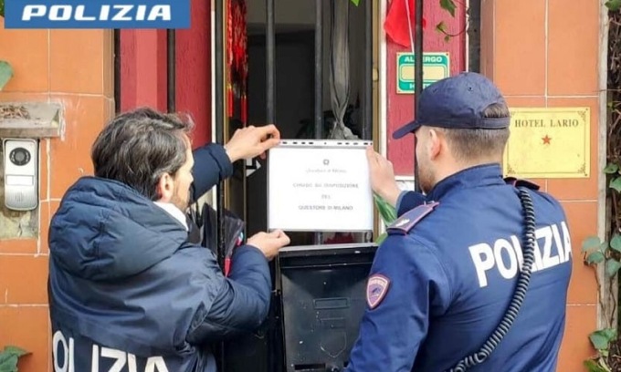 La Polizia chiude per sette giorni l’hotel Lario a Milano