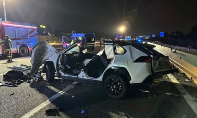 Devastante incidente stradale sulla A4 Rho-Arluno: scontro frontale tra un furgone contromano e un taxi