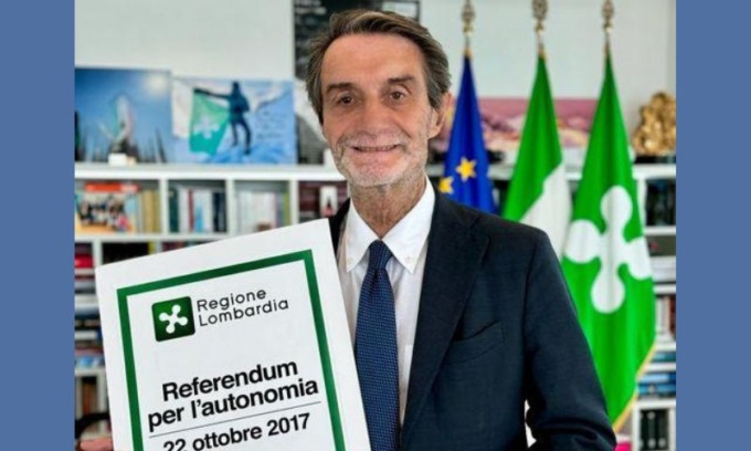 Autonomia differenziata, Fontana celebra il referendum del 2017: “siamo locomotiva del Paese”